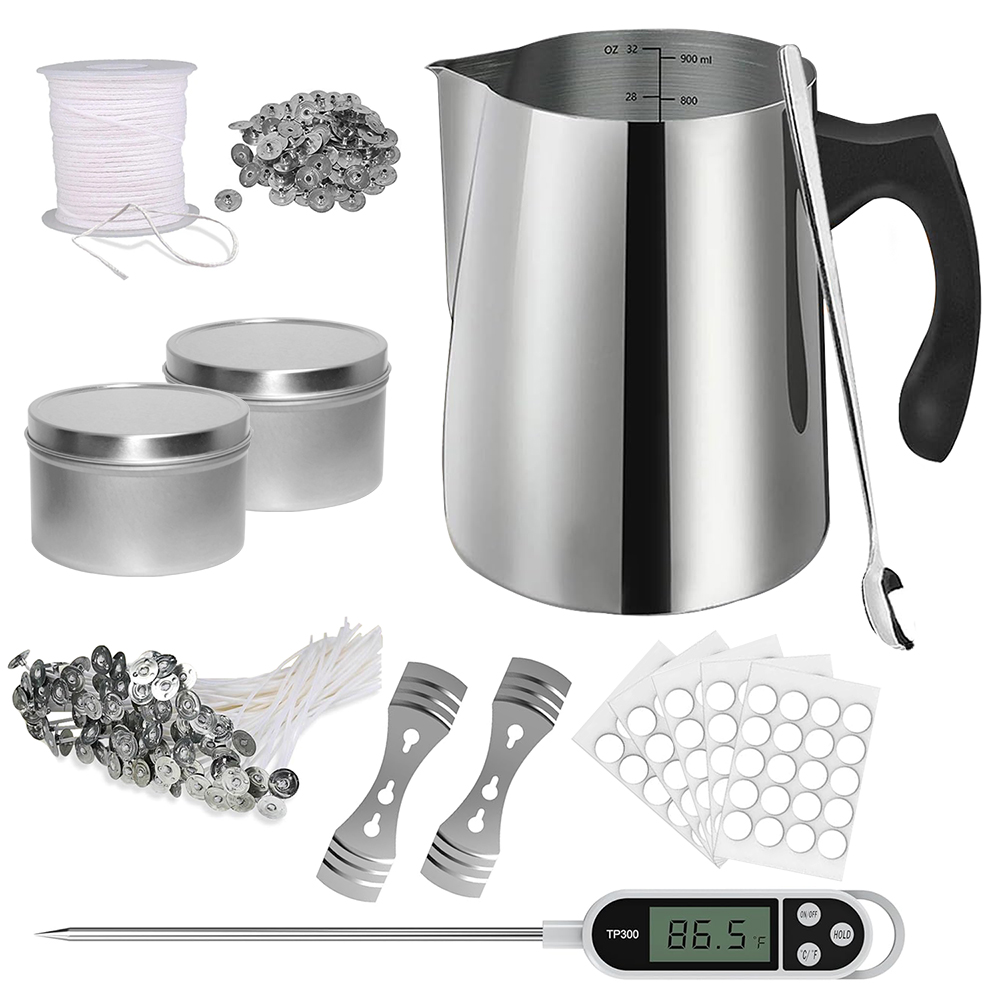 Candle Making Kit For Kids - キャンドル作りスターターキット用品、キャンドル作り注ぐポットステッカー、キャンドル芯ホルダー、大人用DIYクラフトツールを含む