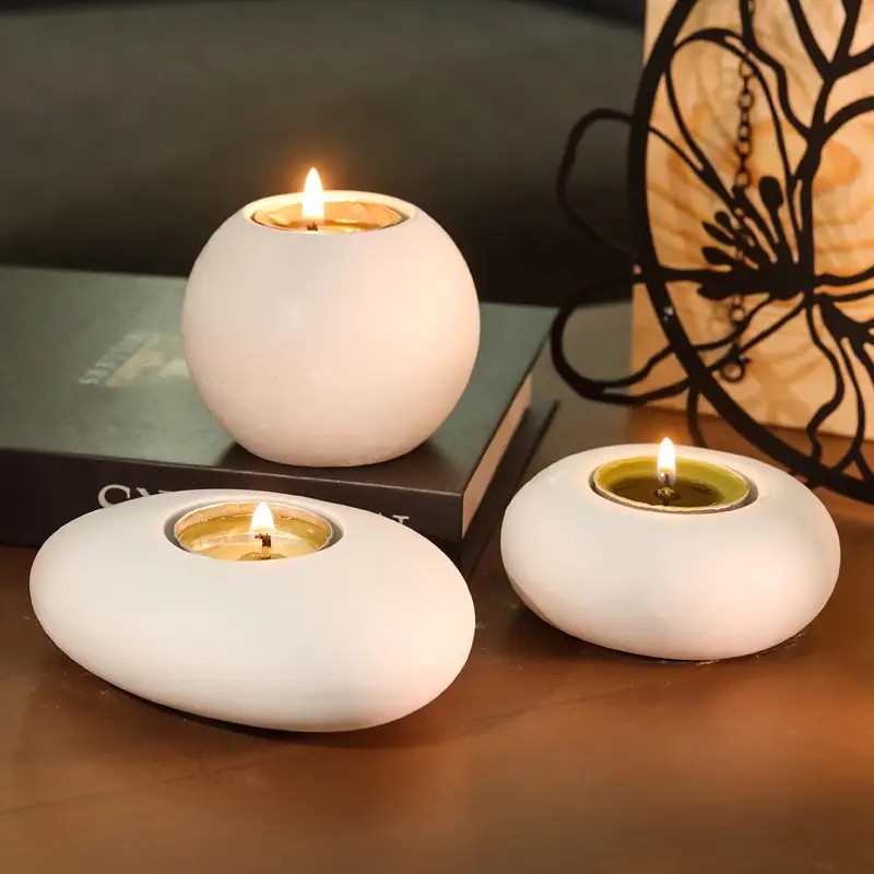 Candle Making Factory - ティーライトキャンドルホルダー樹脂シリコンモールド、クリスタルボール/球体エポキシ樹脂モールド、楕円形石膏コンクリートフラワーポット作成モールド