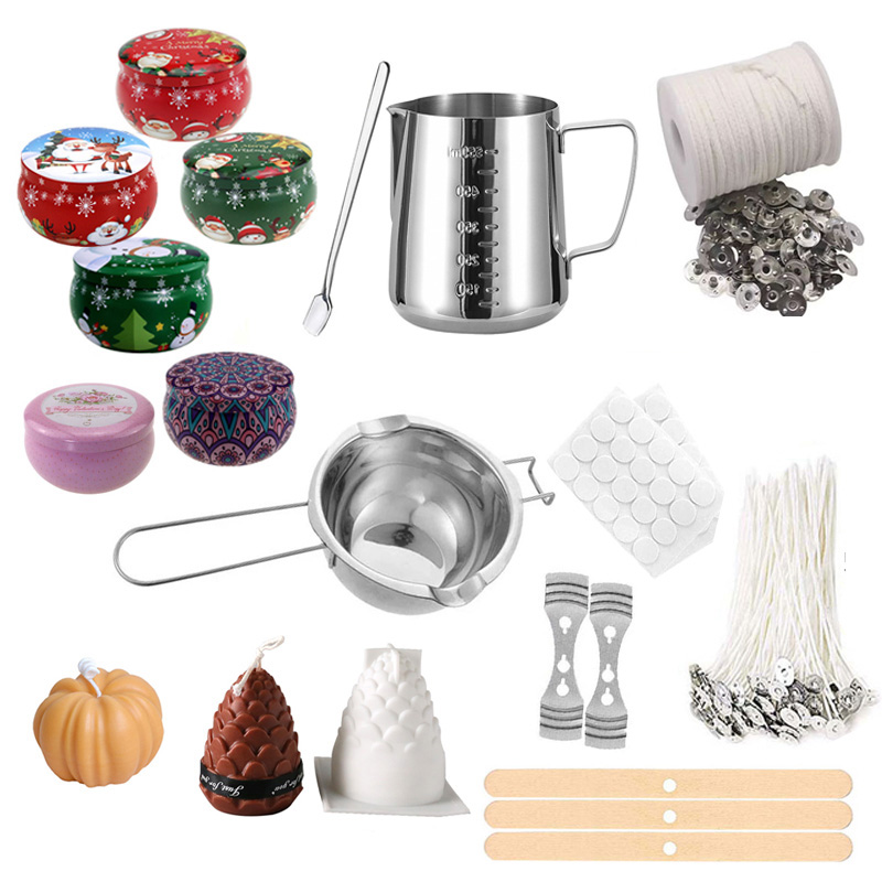 Candle Making Kit For Kids - キャンドル作成ツールキット,ワックス溶解ホットプレート,ポット,手作り用品,DIY, 1セット