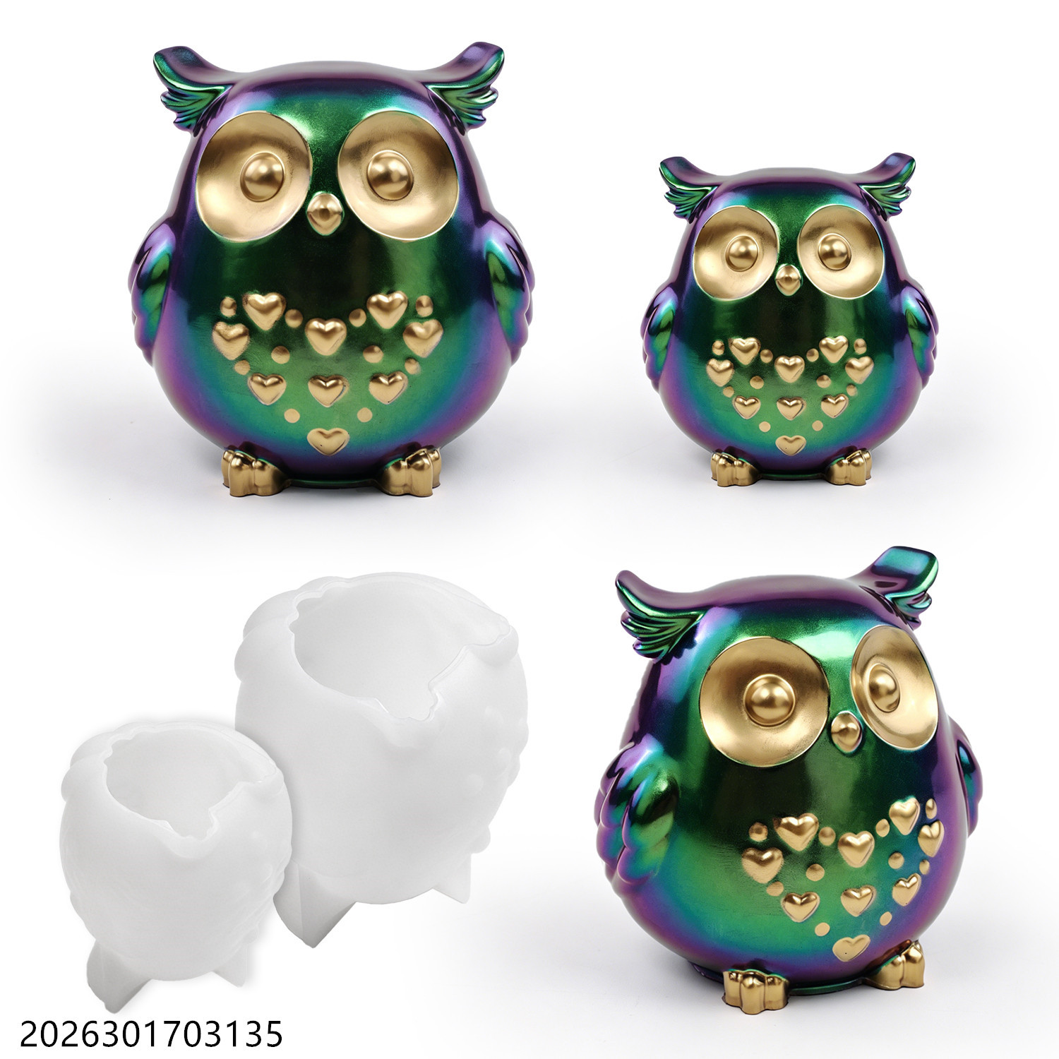 Candle Making Factory - フクロウシリコンモールド 3D鳥型セット DIYエポキシ樹脂石膏セメント石鹸作り香り付きキャンドルホルダークラフトギフト用
