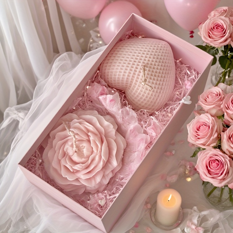 2個入り 牡丹の花の形をしたハート型シリコンモールド 3Dフ - Candle Making Bath のレビューと価格