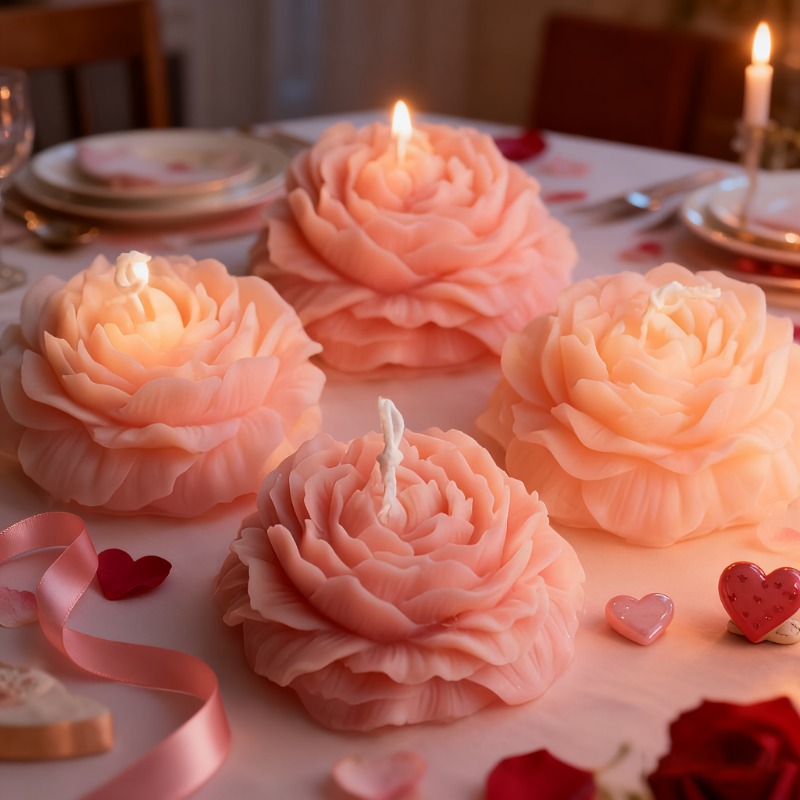 2個入り 牡丹の花の形をしたハート型シリコンモールド 3Dフ - Candle Making Bath のレビューと価格