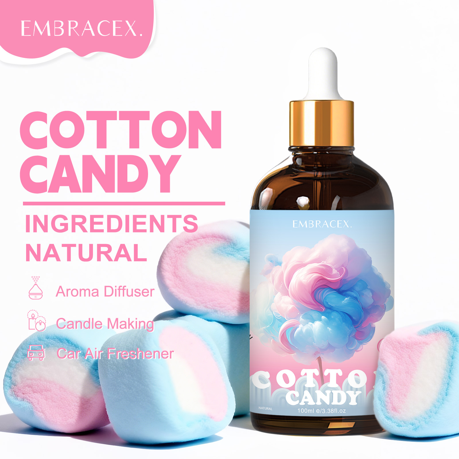 100ml 綿菓子エッセンシャルオイルディフューザーキャンド - Candle Making Oils のレビューと価格