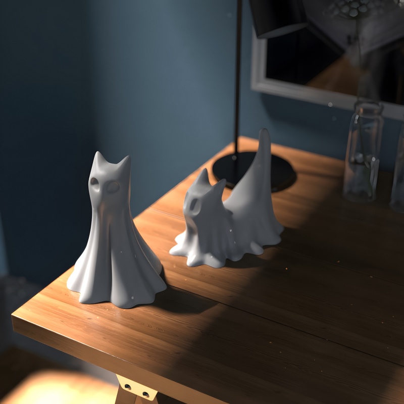 ゴースト猫ハロウィンデスクトップ飾り石膏シリコーン型 DIY - Candle Making Factory のレビューと価格