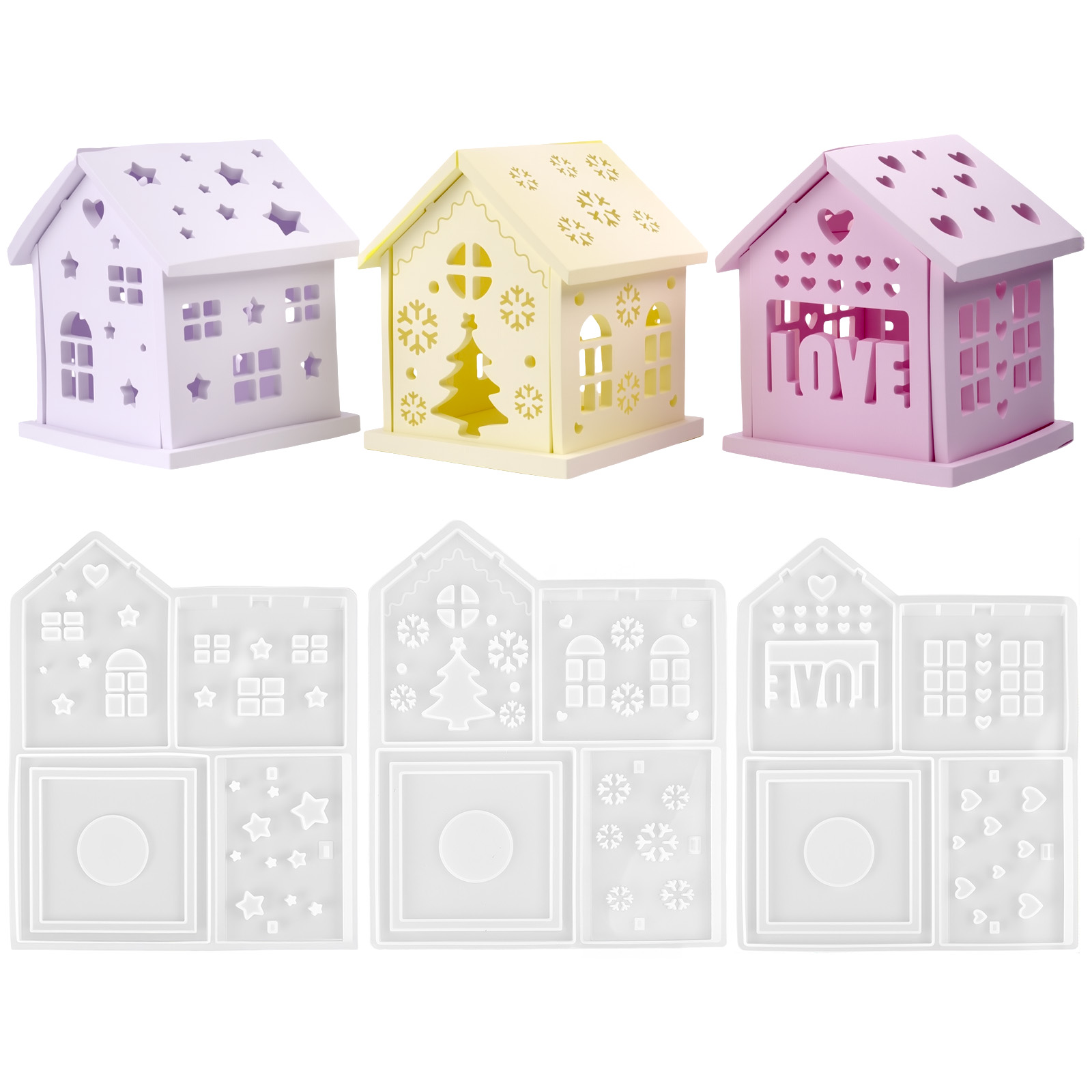 3Dハウスシリコンモールド DIY クリスマスツリー ラブス - Candle Making Factory のレビューと価格