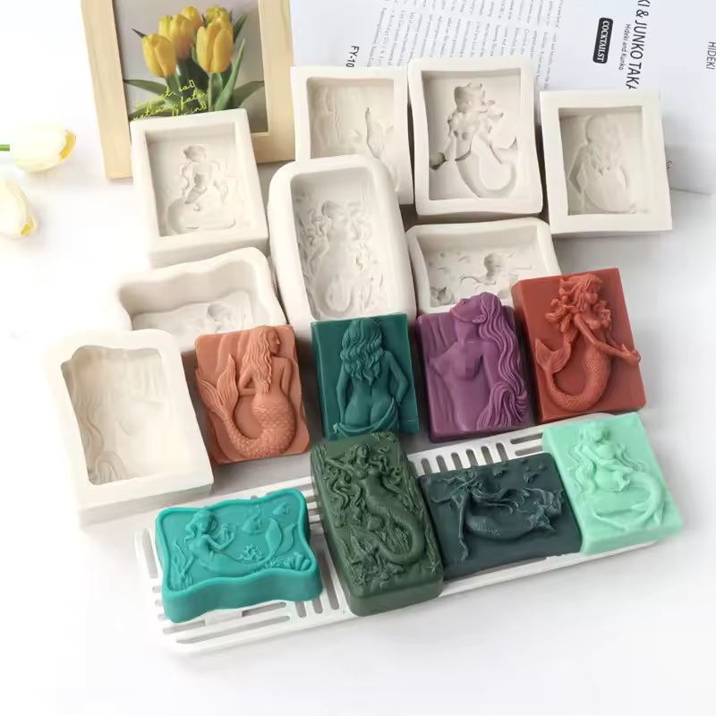 長方形オーシャンスタイル3DマーメイドキャンドルモールドDI - Candle Making Factory のレビューと価格