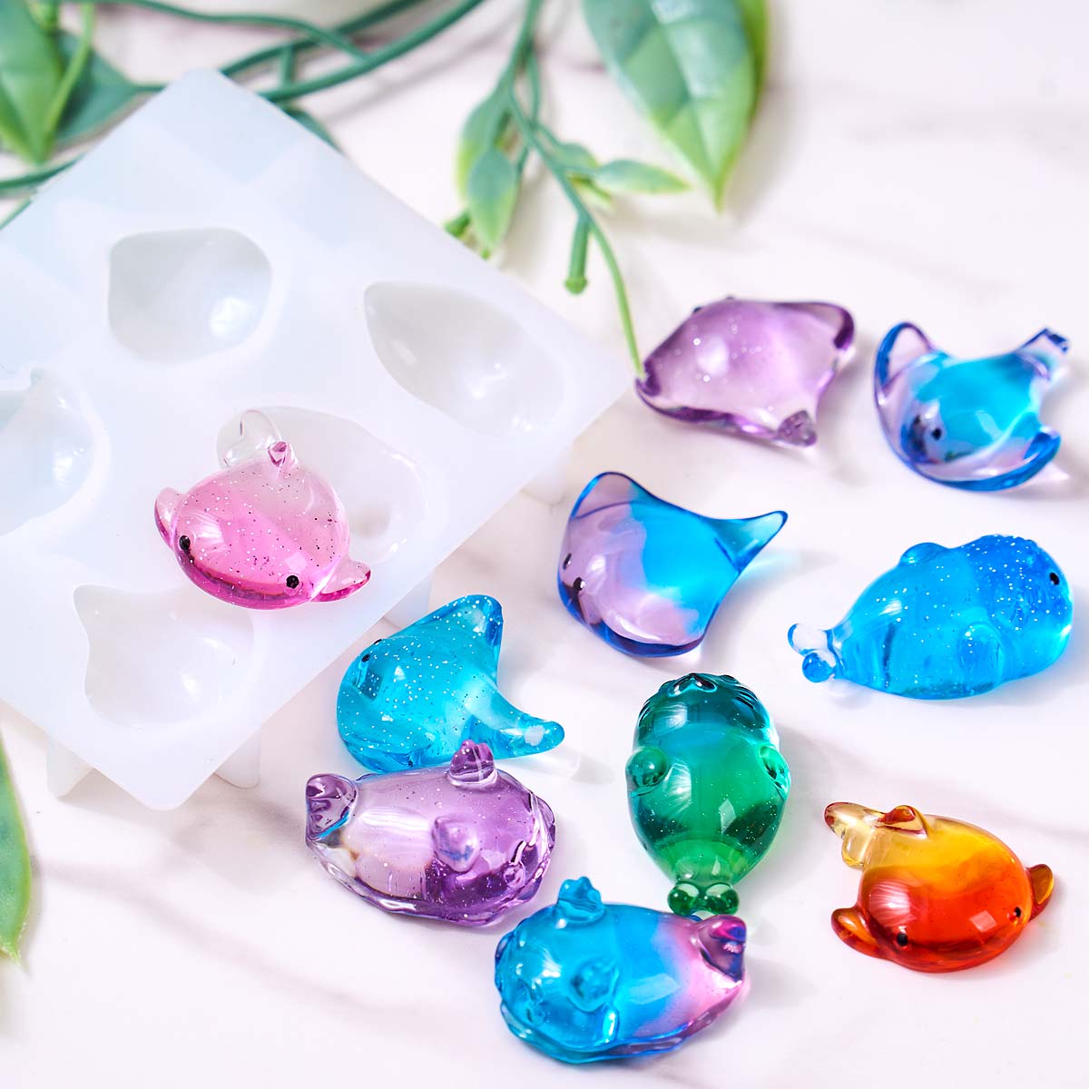 3Dヒーリング可愛いマンタ鯨シリコンモールドDIYキーホルダ - Candle Making Factory のレビューと価格