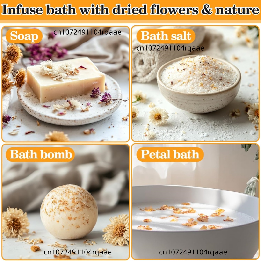 プレミアム天然ドライフラワーパック（100g-500g）：石 - Candle Making Bath のレビューと価格