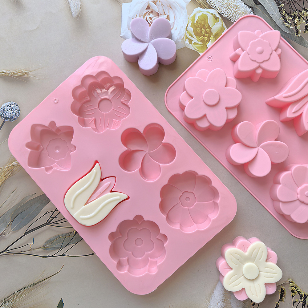様々な花の形をしたシリコンモールド、石鹸やキャンドル作り、ケ - Candle Making Factory のレビューと価格