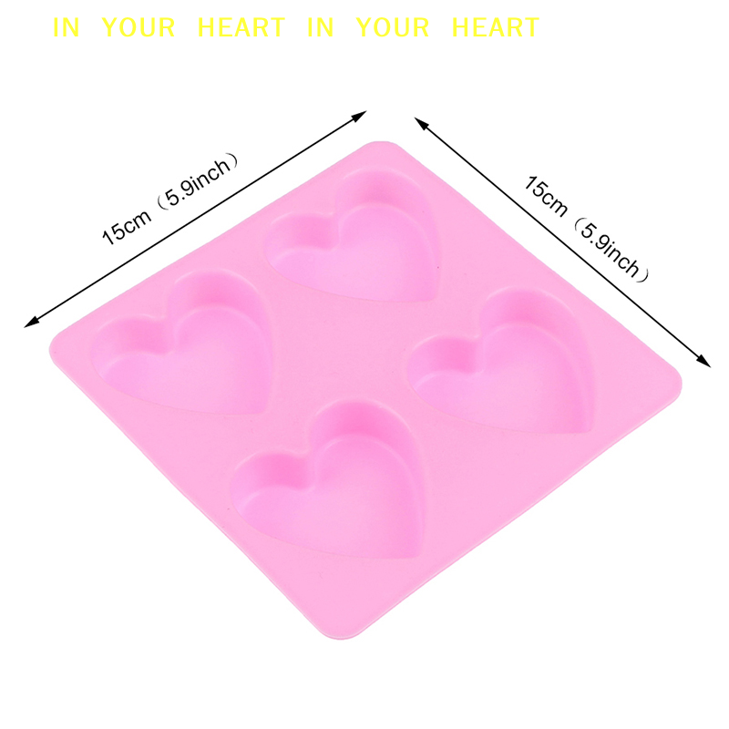 【X】4つの空洞を持つ手作りシリコン石鹸型 ハート型 3Dク - Candle X のレビューと価格