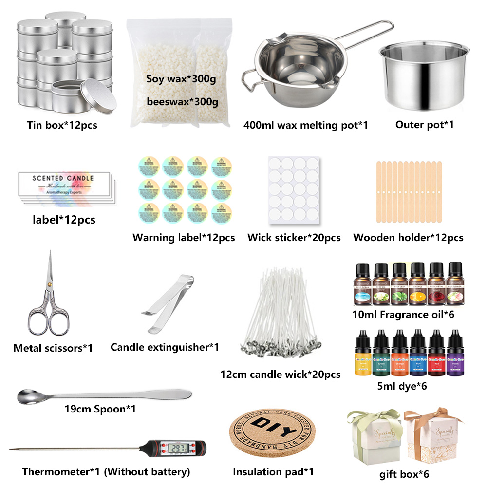 キャンドル作成キット注ぐポット芯ステッカーキャンドル固定器ク - Candle Making Kit For Kids のレビューと価格