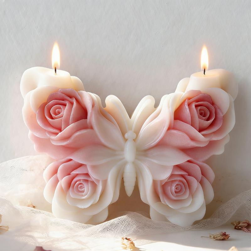 DIY ローズバタフライフォームシリコーン型手作りアロマキャ - Candle Making Factory のレビューと価格