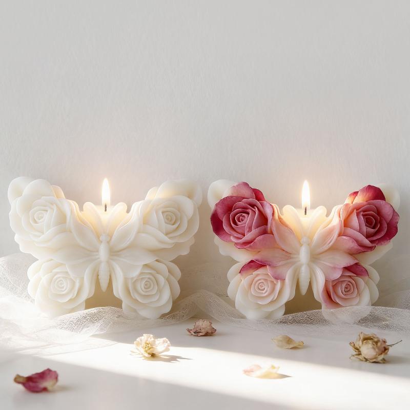 DIY ローズバタフライフォームシリコーン型手作りアロマキャ - Candle Making Factory のレビューと価格