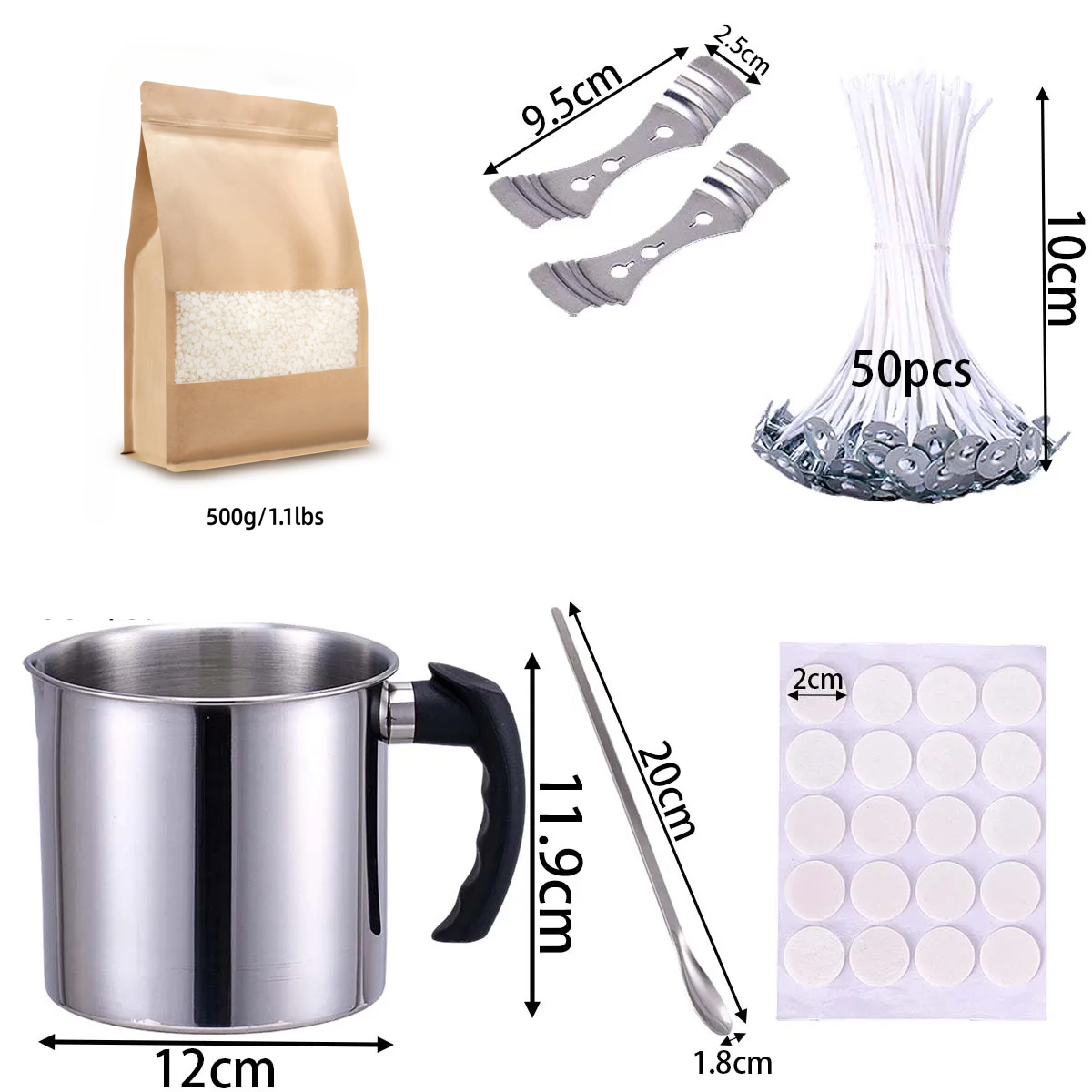 DIYアロマキャンドル作成ツールキット、ソイワックス、芯、ス - Candle Making Kit For Kids のレビューと価格